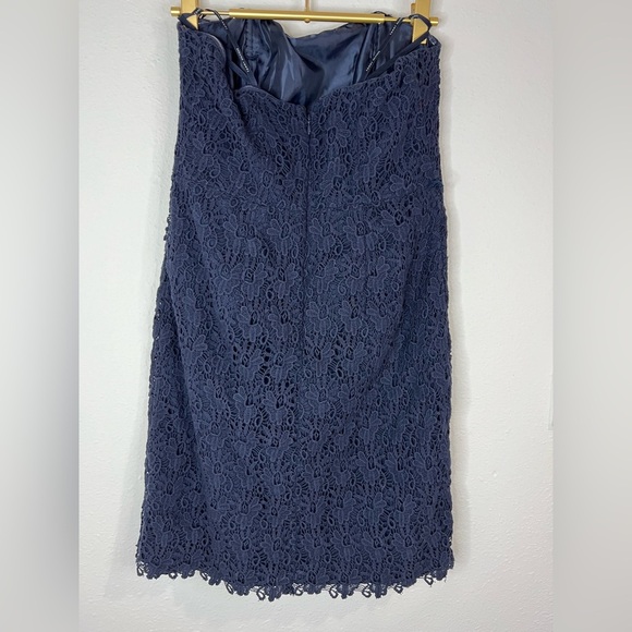 Tommy Hilfiger Navy Blue Strapless Lace Dress Size 4 Cocktail Party Wedding - Picture 9 of 10